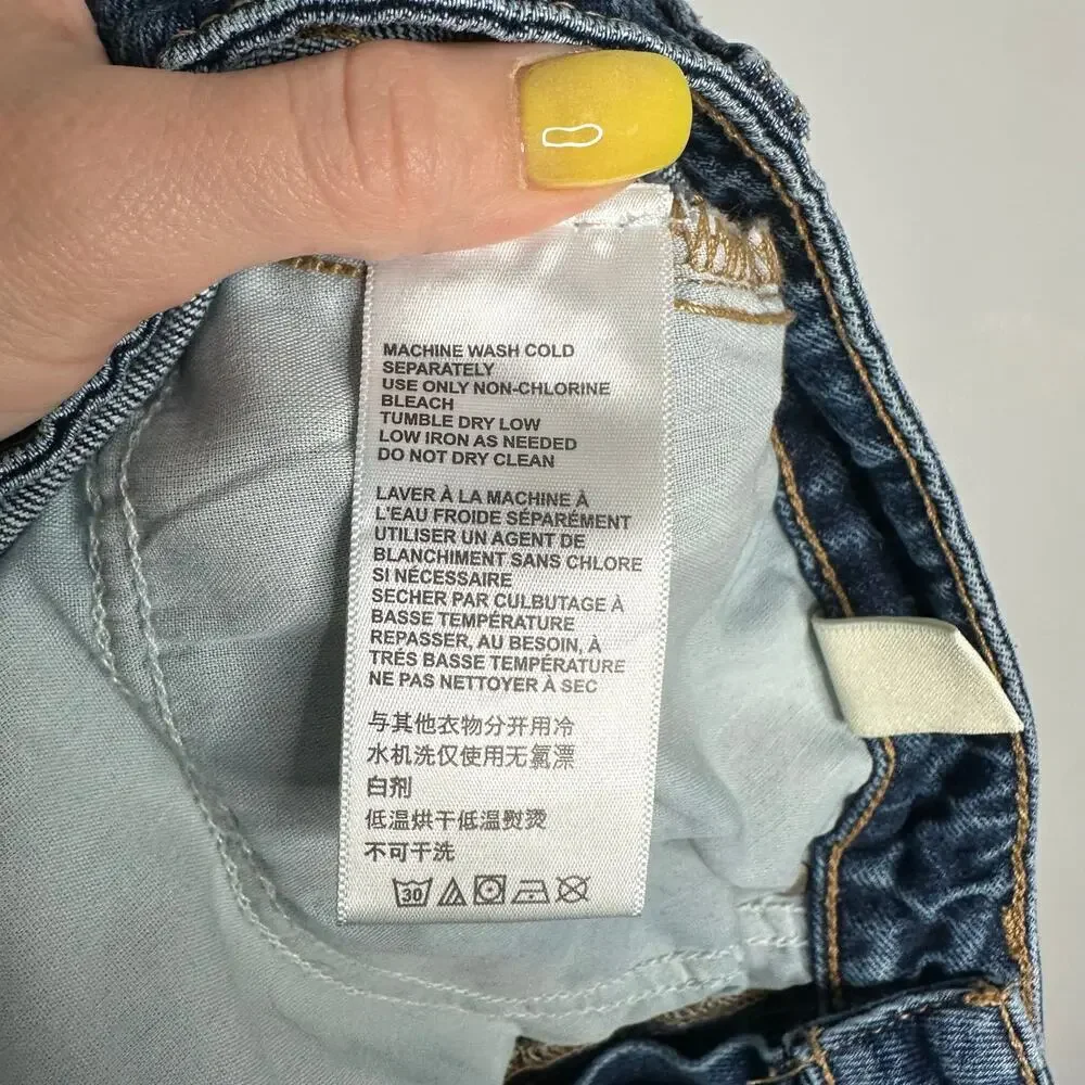 BDG Tapered Baggy Jeans Womens 27 Blue EUC Distressed High Rise Cotton Denim - Picture 7 of 8